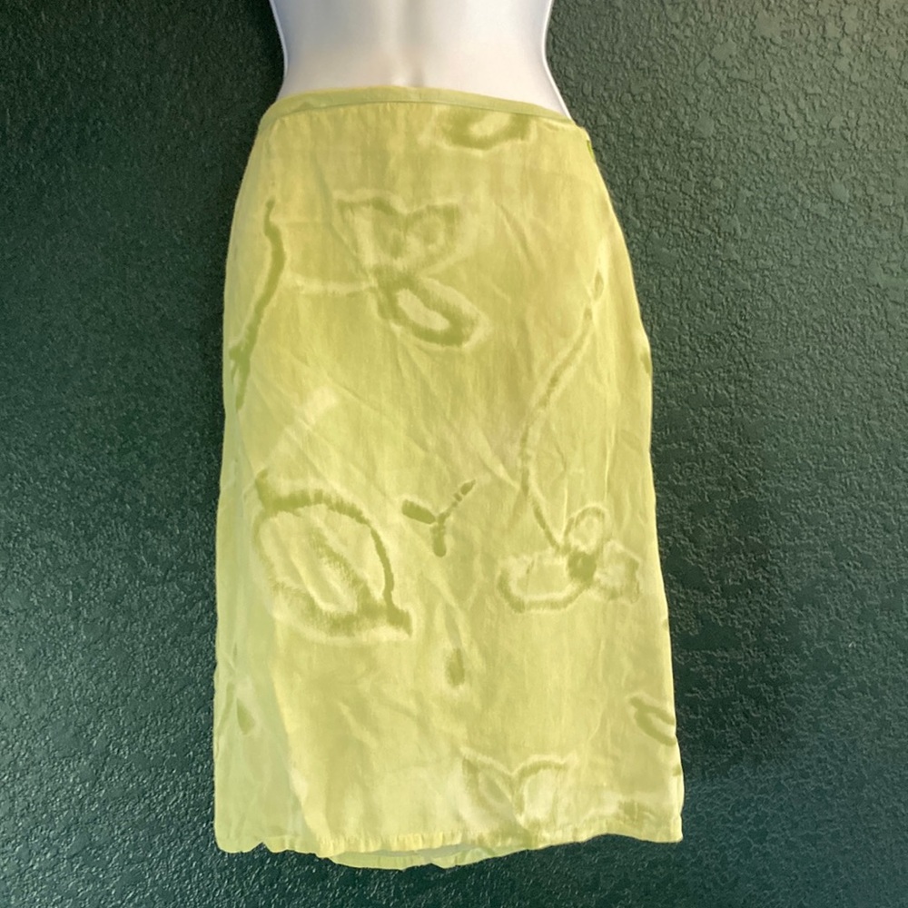 Green Y2K knee length skirt